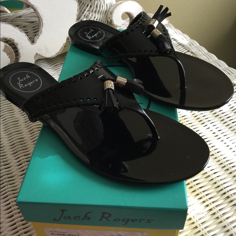 Jack Rodger’s Black Sandals Elegant and Comfortable